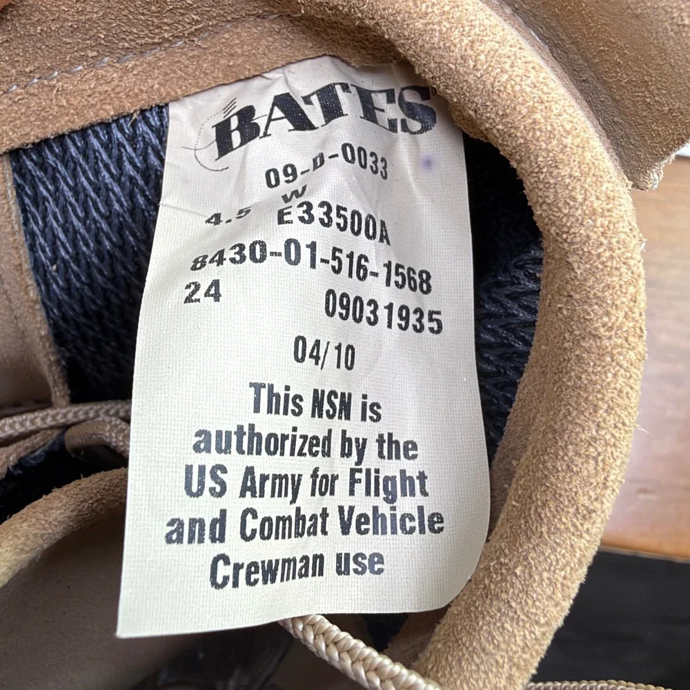 Bates Tactical Combat Boots Vibram Sole Tan Mens 4.5 R